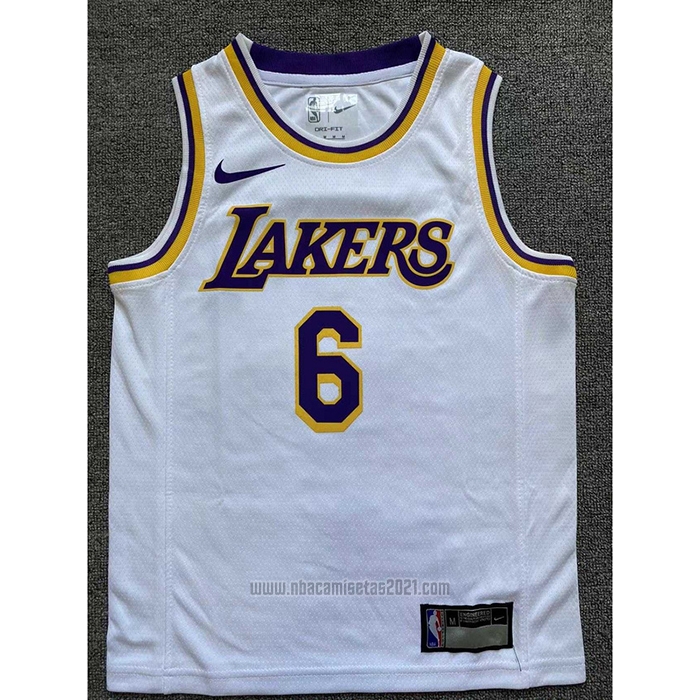 Camiseta Nino Los Angeles Lakers LeBron James #6 Association 2022-23 Blanco